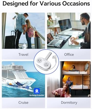 ORICO PD20 W Travel Power Strip – Ultra-Compact Power Hub with 4 AC Outlets & 3 Fast-Charging USB Ports (1 USB-C) – 4 FT Flat Plug for Seamless Business Travel & Cruise Essentials – Ultimate Device Compatibility & Portability in Sleek Black Design