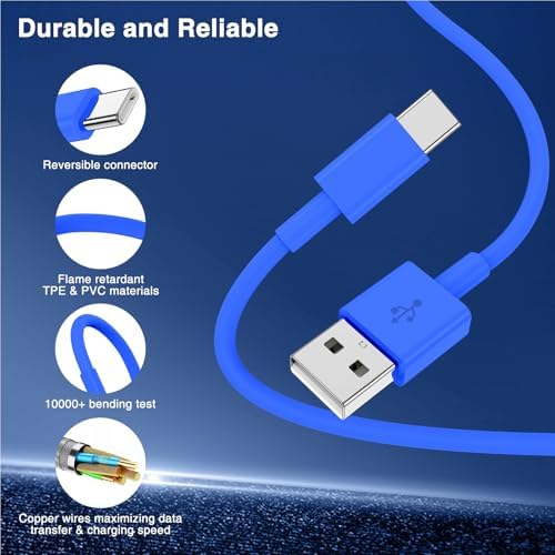 3-Pack Black [3.3FT+3.3FT+6FT] USB A to USB C Cable，USB to USB C Car Carplay Cable for iPhone 16 15 Pro Plus Pro Max，for iPad Pro/Air/Mini，for Samsung S24/S23/S22，for MacBook Pro/Air and More – Enhanced Compatibility and Speed