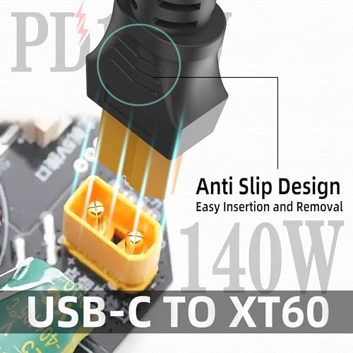 Type C to XT60 Charging Cable, USB C to XT60 Female Adapter Cable, XT60 to Type-C Fast Charging Cable for M7 M6 M6D Charger Fatshark Skyzone FPV Monitor Power – 2m/6.6ft – Enhanced Compatibility and Speed