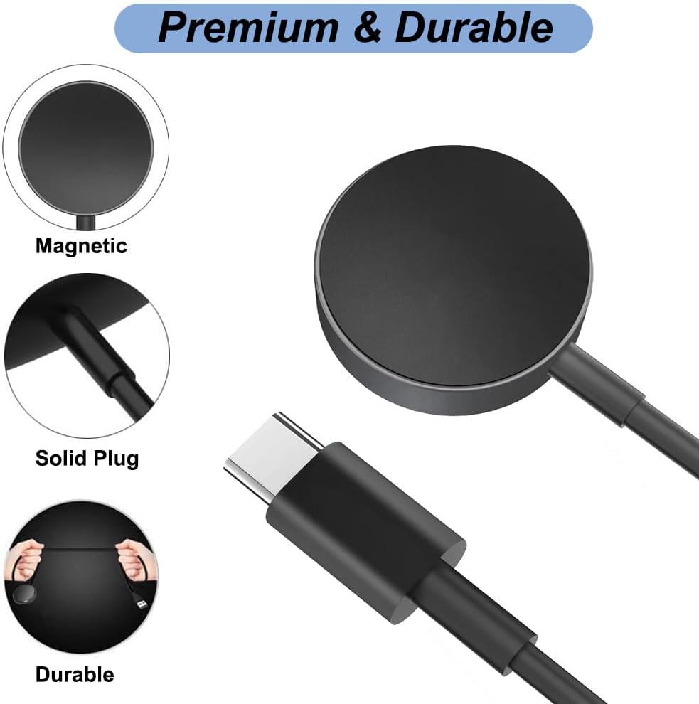 Reliable Dual-Pack Samsung Galaxy Watch Charger Cable for Models 6, 6 Classic, 5, 5 Pro, 4, 4 Classic, 3, Active 2 & Active – Fast Charging, Enhanced Compatibility, and Portable Design for Ultimate Convenience