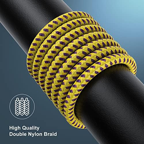 Essri 10 FT Nylon Braided i Phone Charger Cord 2-Pack – Fast Charging Lightning Cable for i Phone 14, 13, 12, 11, X, XS, XR, and 15 – Durable Blue 10 Foot Charging Solution for Ultimate Convenience and Style