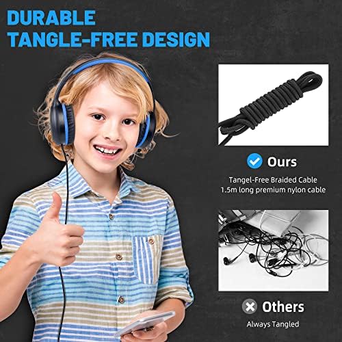 U2 Kids’ Lightweight Wired Headphones in Stylish Pink – Comfortable On-Ear Design Perfect for School, Travel, and Home | Durable, Easy-to-Use Headphones Compatible with i Pads, Tablets, and Laptops | Ideal for Young Girls and Students Seeking Engaging Audio Experience