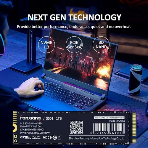 Unleash Unmatched Speed with the S501 512 GB NVMe SSD – High-Performance M.2 2280 Solid State Drive Perfect for Gamers and Professionals | Blazing-Fast Read Speeds Up to 2,150 MB/s & Write Speeds of 1,600 MB/s | Durability Meets Innovation with Enhanced 3 D NAND Technology | Effortless PCIe Gen3 x4 Installation for Seamless Upgrades in Laptops and Desktops | Transform Your Workflow and Gaming Experience Today!