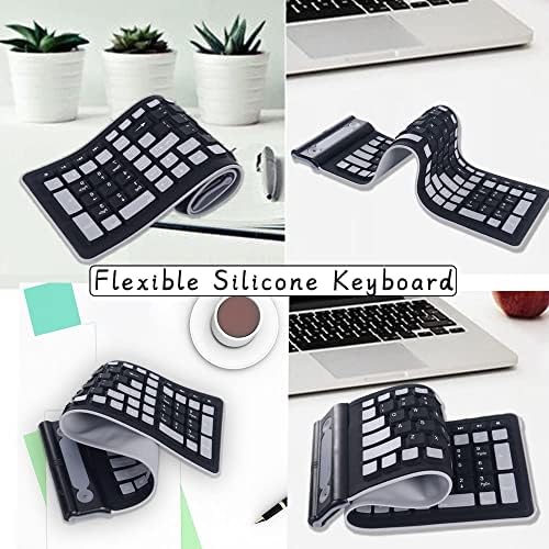 Portable 2.4 G Wireless Silicone Keyboard – Flexible, Rollable, and Waterproof Design for On-the-Go Typing – Full Size 107 Keys for Laptop, PC, and Notebook – Lightweight, Dustproof Travel Companion for Effortless Typing Anywhere