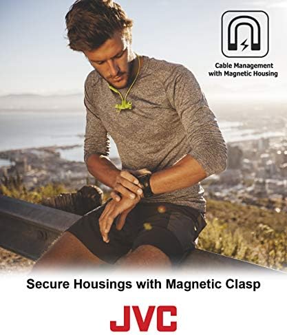 JVC Black and Yellow Wireless Sport Headphones – Water-Resistant Bluetooth Earbuds with Locking Ear Fit for Active Lifestyles – Sweatproof and Secure for Athletes – Ultimate Audio Experience for Workouts and Outdoor Activities