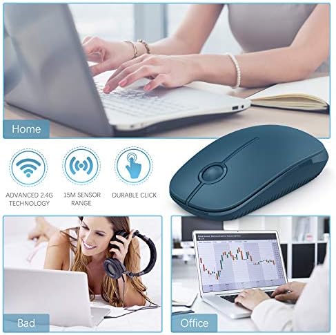 Sleek Vssoplor Wireless Mouse – Ultra-Slim Silent Optical Companion for Laptops & PCs | 2.4 GHz Nano Receiver, Perfect for Quiet Workspaces & Travel | Enhanced Compatibility for Windows, Mac & Linux