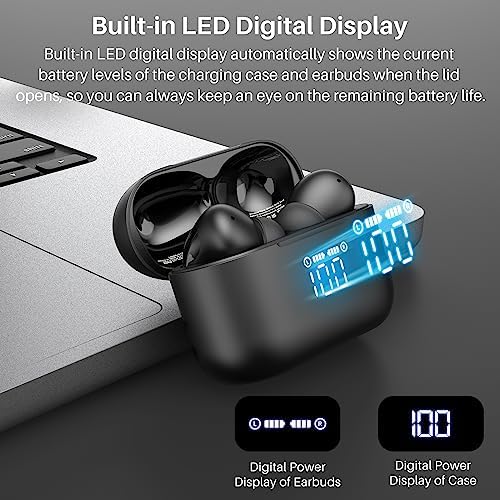 TOZO T20 Wireless Earbuds – Ultimate 48.5 Hour Playtime, IPX8 Waterproof Design for All-Weather Use, Dual Microphone Noise Cancellation for Clear Calls, 10 mm Speakers Delivering Rich Audio, Advanced 2025 Bluetooth Connectivity with Real-Time LED Battery Display