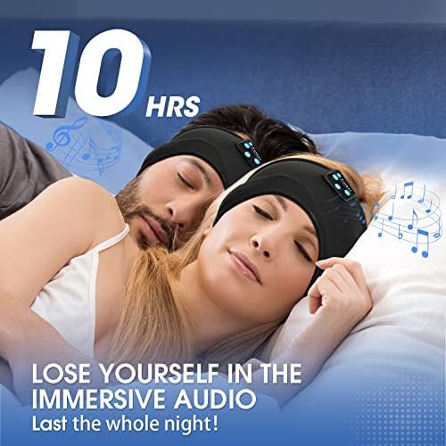 Fulext Bluetooth Sleep Headphones Headband – Ultimate Comfort for Side Sleepers, Thin HD Stereo Sound Quality – Ideal for Insomnia Relief and Travel Convenience – Perfect Gift for Men and Women – Enhanced Compatibility, Long-Lasting Battery Life for All Night Relaxation