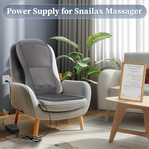 High-Efficiency 12 V 4 A Power Adapter for Shiatsu Neck & Back Massagers – Premium 2.3 M Cord for Optimal Flexibility & Rapid Charging – Perfect Replacement for Snailax, Nekteck & Comfier Models CF-2206 N, CF-2309 A, CF-2307 A, CF-5212, CF-5701, CF-6006 N – Enhance Your Massage Sessions with a Lightweight, Durable, and Reliable Design for Maximum Comfort and Performance