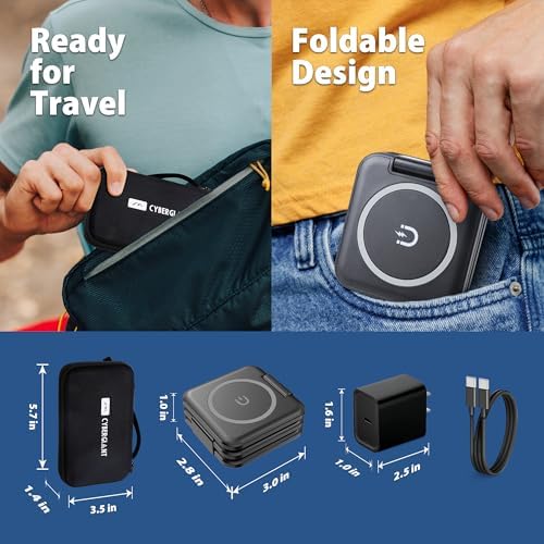 Revolutionary 3-in-1 Foldable Apple Charging Station: Compact Magnetic Dock for i Phone, Air Pods & i Watch – Travel-Ready Power Hub with Adaptor & Protective Case (Chic White) – Enhanced Speed for Seamless Device Compatibility and Streamlined Charging Solutions