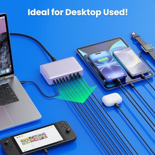 Power Up in Style: 300 W Ga N IV 8-Port USB-C Charging Hub – Fast PD 100 W Charger for Mac Book, i Phone 16/15/14, and Galaxy Devices – Ultimate Compact Charging Solution for Home and Travel Efficiency – Multi-Device Compatibility with Rapid Charging Capability – Engineered for Professionals and Tech Enthusiasts – Stay Powered Anywhere with This Versatile Charging Station