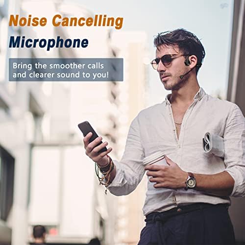 Revolutionary Bone Conduction Bluetooth Headphones with Noise-Canceling Mic – Open-Ear Wireless Headset Tailored for Professionals, Truckers, and Active Lifestyles – Waterproof Durability for Seamless Communication and Enhanced Ambient Awareness