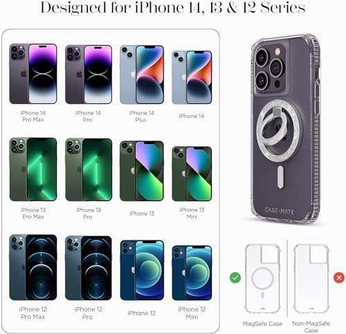 Elevate Your i Phone Experience with the Case-Mate Twinkle Diamond Magnetic Phone Ring Holder – Stylish Mag Safe Grip & Stand for i Phone 16 Pro Max, 15 Pro Max, 14, 13, 12 & Samsung S25 Ultra – Effortless One-Handed Use with Enhanced Security and 360° Rotation – Collapsible Design for On-the-Go Convenience – Compatible with All Mag Safe Devices – Transform Your Phone into a Fashion Statement – No Residue, Easy Removal, and 1-Year Warranty for Ultimate Peace of Mind