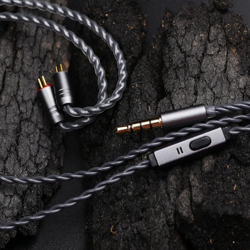 Elevate Your Sound Quality with Tripowin Grace Silver-Plated OFC Detachable Earphone Cable – Tangle-Free 0.78 mm 2-Pin & MMCX Compatibility, Built-in Microphone for Effortless Smart Controls, Ideal for Discerning Audiophiles and Music Enthusiasts