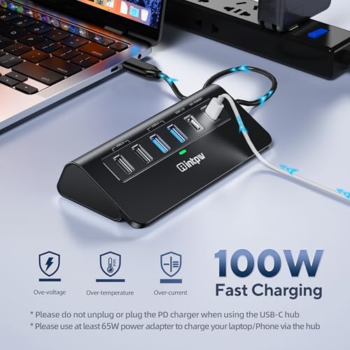 Unleash Your Potential with the INTPW 9-in-1 USB C Hub: High-Speed 4 K HDMI Adapter, 100 W PD Charging, Dual USB-A Ports & SD/TF Card Slots – Perfect for Mac Book Pro, i Pad Pro, i Phone 15/16 & More – Elevate Productivity and Connectivity on the Go