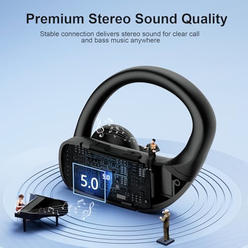 Unleash Your Potential with occiam Waterproof Wireless Earbuds – 48-Hour Playtime Bluetooth Headphones for Sports & Workout, Featuring Built-in Microphone and LED Display for Seamless Connectivity