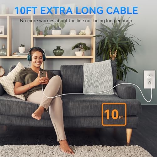 30 W USB-C Fast Charging Block with 10 FT Type C Cable – Ultimate Charging Solution for i Phone 16/15 Series and Beyond – Compact, High-Efficiency Power Adapter for Home and Travel Use – Safe and Reliable Device Charging