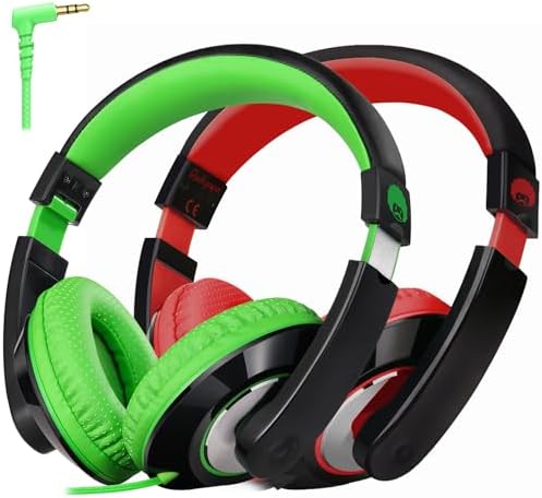 Rockpapa Kids Over-Ear Headphones – Lightweight Wired Audio Gear for School, Travel, and Home – Stylish White and Blue Design for Boys and Girls – Immersive Sound Quality with Adjustable Comfort and Durable Build for Young Audiophiles