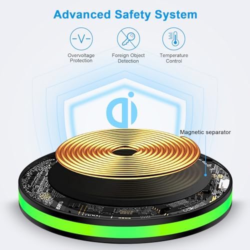 15 W Fast Wireless Charger Pad for Samsung Galaxy S25 Series & Google Pixel 9 – Ultra-Fast Charging with QC3.0 Adapter, LED Status Indicator, and Multi-Device Compatibility – Rapid Charge Your Phone in 2.8 Hours, Safe & Case-Friendly Design for Everyday Use