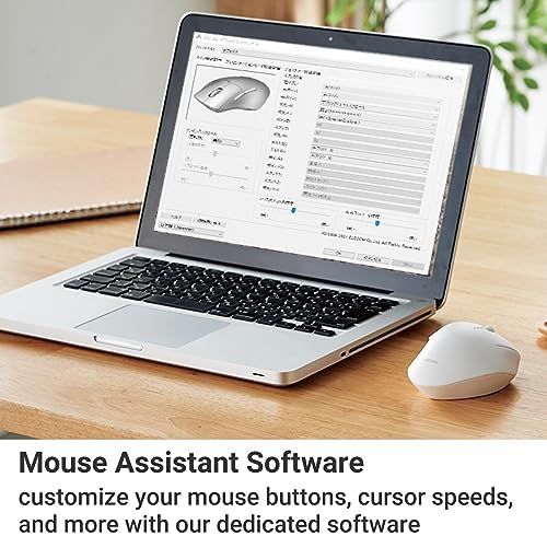 Elevate Your Productivity with the ELECOM Wireless Ergonomic Mouse – Silent Click, 2000 DPI Precision, 20-Month Battery Life, and Stylish White Design for PCs, Macs, and Laptops – Perfect for Home or Office Use