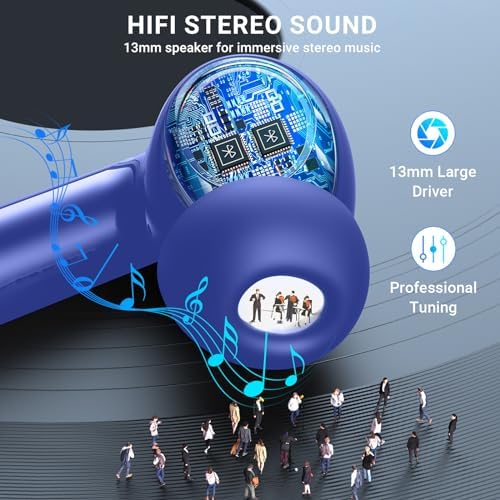 Elevate Your Audio Experience with Aoslen Wireless Earbuds – 2024 Hi-Fi Stereo Headphones Featuring 4 ENC Noise-Canceling Microphones, 42-Hour Playtime & Bluetooth 5.3 Connectivity – Perfect for Android & i OS Users, Sleek Design with LED Power Display for Ultimate Convenience