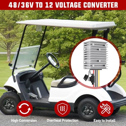 Nilight 48 V to 12 V Waterproof DC Voltage Converter – High-Efficiency 240 W Regulator for Golf Carts & Electric Scooters – Reliable Step-Down Power Supply with Overcurrent Protection and Easy Installation for Enhanced Energy Performance