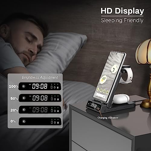 3-in-1 Wireless Charger Stand for Pixel Watch 3/2 and Google Pixel Devices – Fast Charging Station for Pixel 9 a/9 Pro/9/8/7/6/5/4 & Pixel Buds Pro/2 – Sleek, Efficient Design for Modern Tech Users – Enhanced Compatibility for Streamlined Charging Experience