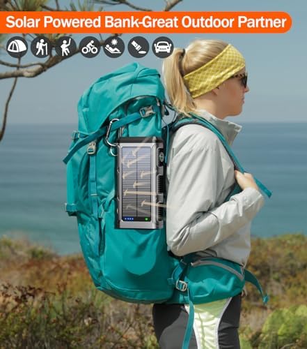 Ultimate 45800 m Ah Solar Wireless Power Bank with Hand Crank & Fast Charging – 7 Outputs, 4 Inputs, SOS Flashlight & Compass for Outdoor Adventures and Emergency Preparedness