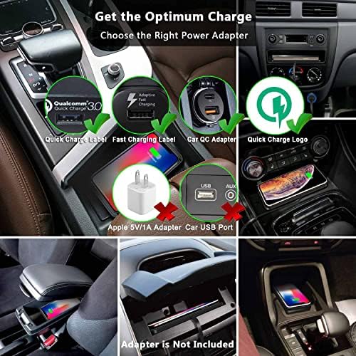 Fast Wireless Car Charger Qi Charging Pad – 15 W, 10 W, 7.5 W Multi-Device Adapter for i Phone 14/13/12 Mini/11 Pro Max, Air Pods, Samsung Galaxy Buds & More – 39-Inch Long Cable for Ultimate Flexibility and Enhanced Compatibility in Your Vehicle