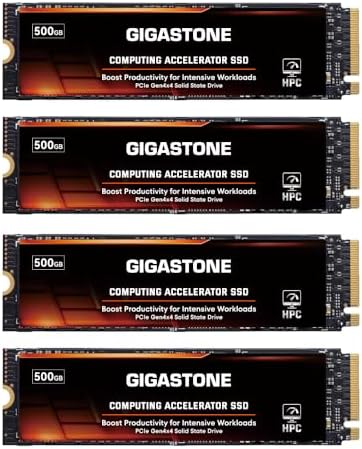 Elevate Your Gaming and Creative Potential with the Gigastone 500 GB M.2 NVMe SSD – Lightning-Fast PCIe Gen 4 Internal Solid State Drive for Seamless 3 D Rendering and 4 K/8 K Video Editing – Unmatched 5,000 MB/s Read Speeds for Gamers and Content Creators – Perfect Upgrade for PCs, Laptops, and PS5 with Enhanced Compatibility and Reliability
