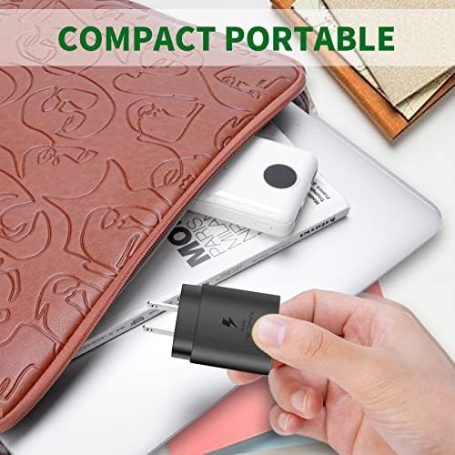 Ultimate 25 W Type-C Fast Charger with 6.6 Ft Cable – Dual-Pack USB-C Wall Charger for Samsung Galaxy S22/S21/Note 20 – Unmatched Speed & Compatibility for Quick Power Delivery – Ideal for Home & Travel Use