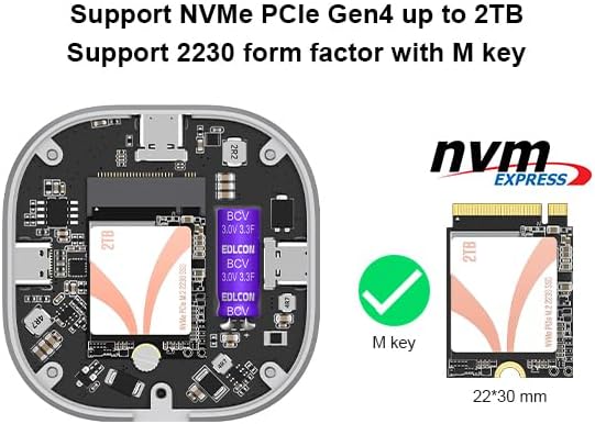 Qwiizlab Magnetic NVMe SSD Enclosure for i Phone 16/15 Pro Max – 10 Gbps USB Type-C Adapter with Kickstand, Supports PCIe M.2 M-Key up to 2 TB, Durable Aluminum Case with 100 W PD Charging Capability – Ultimate Storage Solution for Creatives and Professionals