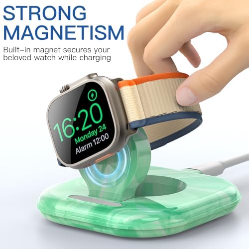 Elevate Your Apple Watch Charging Experience with Our Advanced Magnetic Dock – Ultra-Fast Charging Station for Series 2-10 and Ultra 1 2, Nightstand Mode Functionality, Compact Design for Travel, Superior Stability for Everyday Use, Effortless Power Delivery and Modern Aesthetic