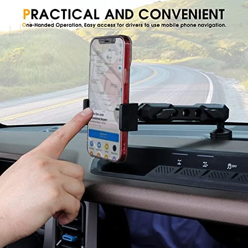 BESTAOO Premium Adjustable Dash Phone Mount for 2021-2025 Ford Bronco – Essential Driver-Side Cell Phone Holder for Effortless Navigation & Communication – Superior Stability with Universal Smartphone Compatibility