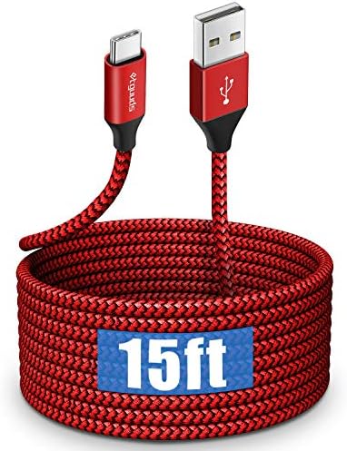 etguuds 20 ft USB C Cable – Long Nylon Braided Charger for Fast Data Transfer & Charging – USB-A 2.0 to Type C Compatibility for Samsung Galaxy Note, LG, Moto, Pixel, Switch & More – Durable Connection for Home & Office Use