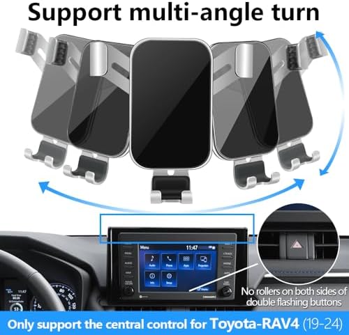 LUNQIN Toyota RAV4 Car Phone Holder (2019-2025) – Premium Adjustable Smartphone Mount with 360° Rotation for Safe Navigation and Hands-Free Calls – Perfect for LE, XLE, SE, Woodland, and RAV4 Hybrid Models – Enhance Road Safety and Accessibility with Durable Design