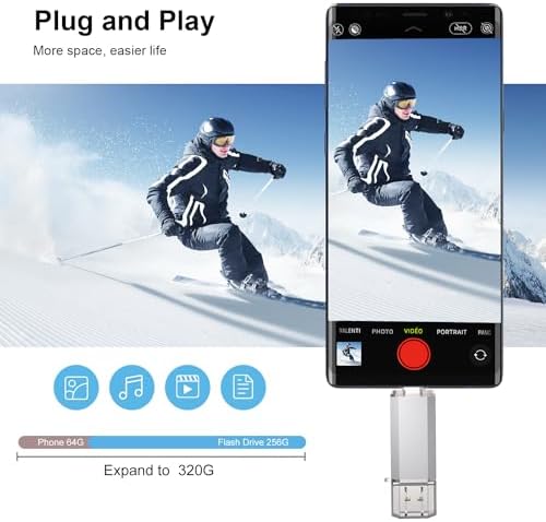 RAOYI 256 GB USB C Flash Drive – Lightning-Fast 130 MB/s Dual OTG Metal Memory Stick for Seamless File Transfers with Keychain – Ideal for Smartphones, PCs, Mac Books, and Tablets (Red) – Ultimate Storage Solution for On-the-Go Professionals