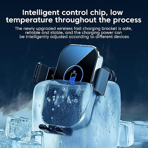Redmaple 15 W Fast Wireless Car Charger with Auto-Clamping Phone Holder for Air Vent – Effortless Charging & Enhanced Compatibility for i Phone 14/13/12/11 Pro/XR/XS/X/8 – Streamlined Design for Hands-Free Navigation and Safety