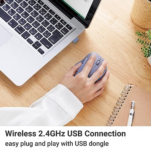 Elevate Your Productivity with the ELECOM Wireless Ergonomic Mouse – Silent Click, 2000 DPI Precision, 20-Month Battery Life, and Stylish White Design for PCs, Macs, and Laptops – Perfect for Home or Office Use