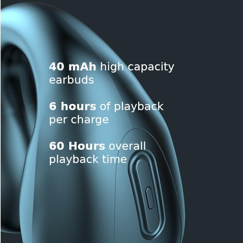 Ultra-Lightweight Bluetooth 5.3 Open-Ear Sports Earbuds – Sweat-Proof Wireless Headphones with Hi-Fi Stereo Sound for Active Lifestyles, Perfect for Outdoor Adventures and Enhanced Awareness (Black) – Unparalleled Comfort for All-Day Wear