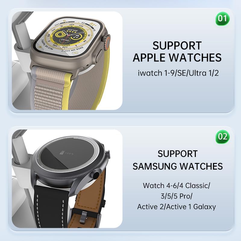 Versatile 3-in-1 Wireless Charging Station for Apple Devices – Fast 15 W Magnetic Charger for i Phone 15/14/13, Apple Watch & Air Pods – Travel-Friendly Dock with Enhanced Compatibility & Safety Features – Sleek White Design for Home or Office Use