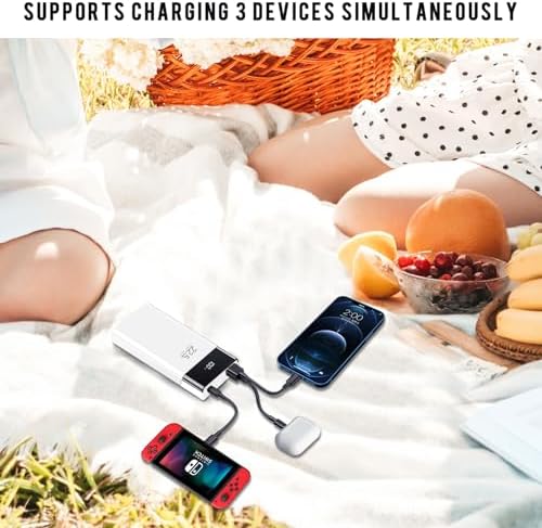 High-Capacity 20000 m Ah Power Bank with LED Display – Fast Charging Portable Charger Featuring QC 22.5 W & PD 20 W, 3 Outputs & Dual Inputs for i Phone, Samsung, i Pad & More – Ultimate Compatibility & Efficiency for On-the-Go Power Solutions