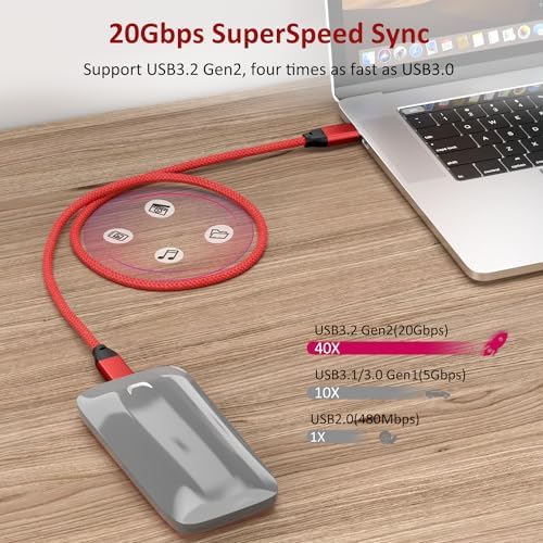 Experience High-Speed Connectivity with Use Bean USB C to USB C Cable – 100 W Fast Charging & 20 Gbps Data Transfer – 15 FT Dual Pack for Mac Book Pro, Galaxy S25 Ultra, i Pad Mini 6, and More – Enhanced 4 K Video Output for Ultimate Performance and Compatibility