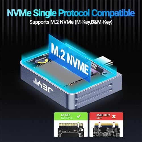 JEYI 2230 M.2 NVMe SSD Enclosure – High-Speed USB C Adapter with 10 Gbps Data Transfer for 2 TB Storage, Portable and Versatile External Drive Solution for Gamers and Professionals