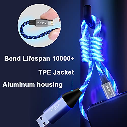 Vibrant LED i Phone Charger Cable | MFi Certified Lightning Cable for Fast, Reliable Charging | 6 ft Multicolored Glow Cable Compatible with i Phone 12, 11 Pro Max, XR, X, SE, 8 Plus, i Pad, i Pod | Stylish Power Solution for On-the-Go Charging