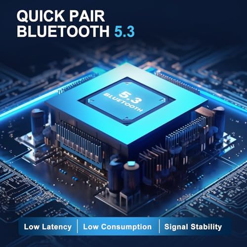 MIDOLA Hi-Fi Bluetooth Over-Ear Headphones – 68-Hour Playtime, Foldable Design for Ultimate Portability, Deep Bass with 6 Custom EQ Modes, Integrated Microphone for Crystal Clear Calls – Perfect for Travel and Home Office Use