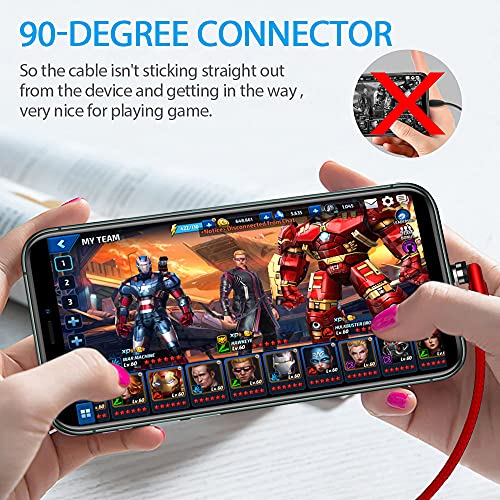 Terasako 5-Pack Magnetic Charging Cables – 540° Rotating Magnetic Connectors with LED Indicator – Versatile 90° Angle Design for Reduced Strain – Durable Nylon-Braided Cords in Black – Perfect for Smartphones, Tablets, and More – Enhanced Charging Speed & Compatibility