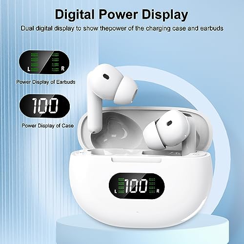 Premium Bluetooth Earbuds with 45-Hour Playtime – Waterproof, Noise Cancelling Wireless Earphones Featuring LED Battery Indicator and Low Latency Fast Charging for Ultimate Audio Performance and Versatile Device Connectivity