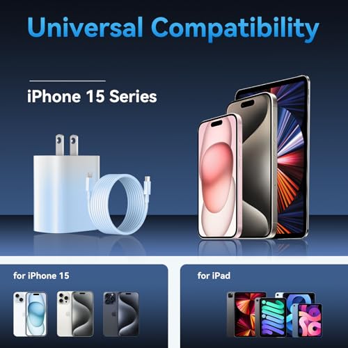 Experience Rapid Power Revitalization with the 20 W USB-C Fast Charger for i Phone 15 Pro Max – Complete with 6.6 FT Robust Cable for Ultimate Flexibility and Compatibility with i Pad Pro – Your Ideal On-the-Go Charging Solution with Enhanced Safety Features and Efficient Energy Delivery.