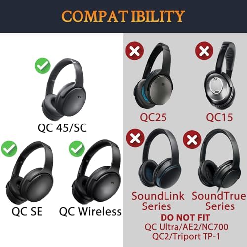 Transform Your Bose Quiet Comfort 45 & SE Headphones with Luxurious SOULWIT Replacement Earpads in Burgundy – Premium Soft Protein Leather Cushions for Unmatched Comfort and Superior Sound Isolation, Perfect for Long Listening Sessions and Easy Installation